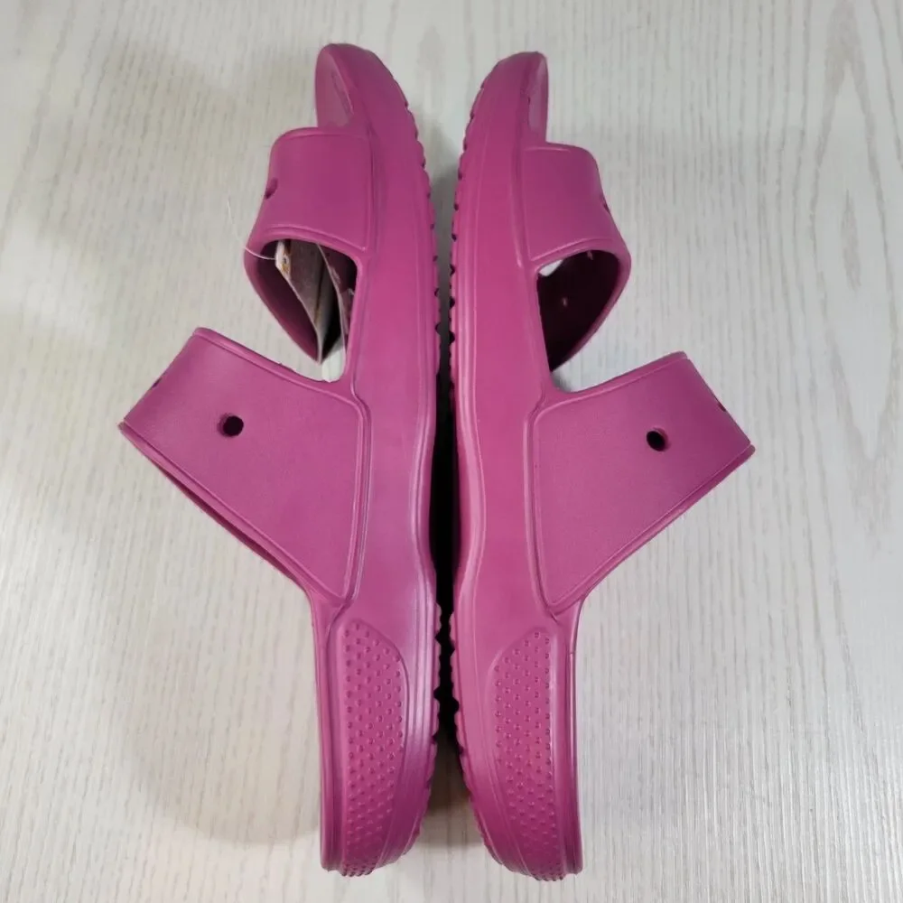 Crocs Classic 2 Strap Slide  Sandal Men’s Size 14 Think Pink Slide Fuchsia Fun